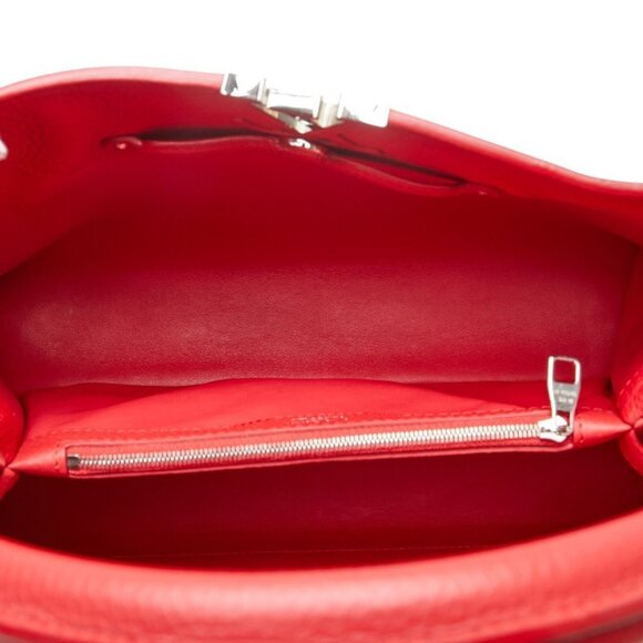 LOUIS VUITTON Red Leather Tote Bag - Picture 6 of 10